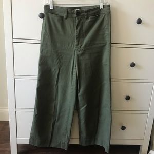 Madewell emmett army green wide leg pants